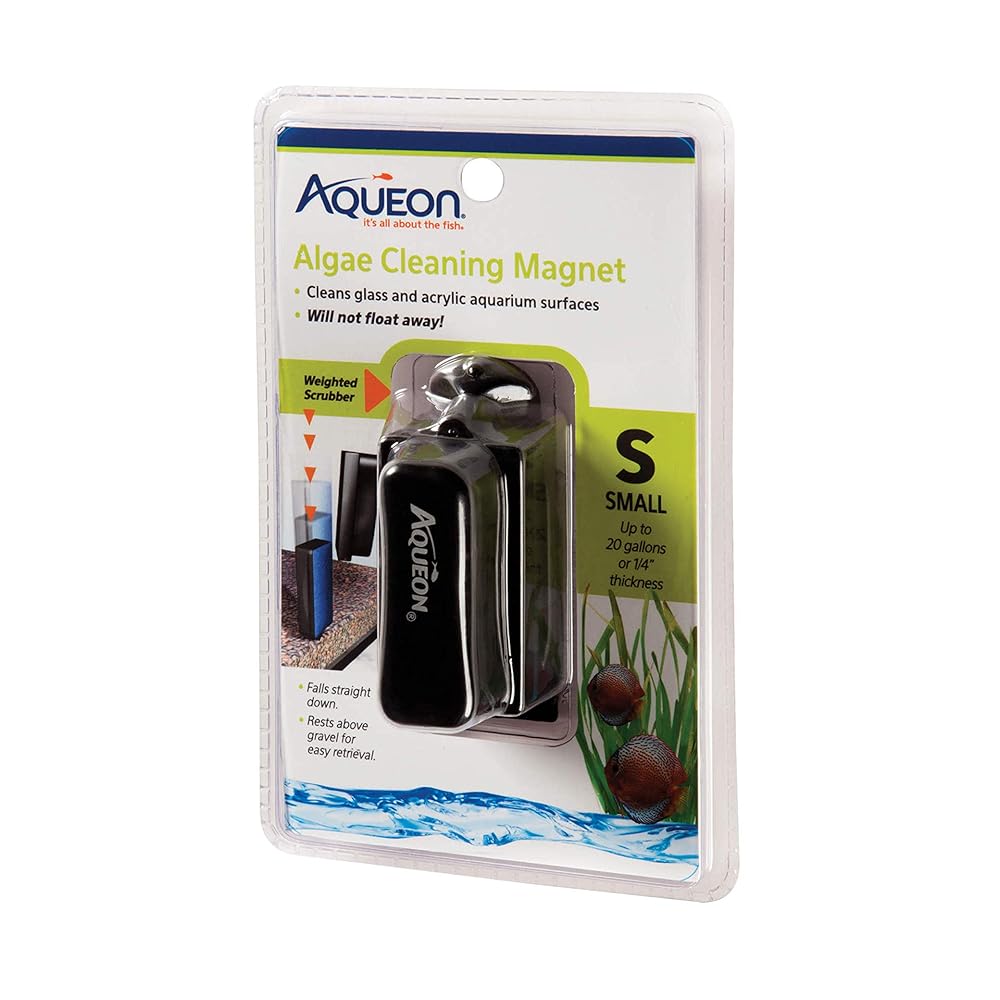 Aqueon Small Black Aquarium Algae Cleansing Magnets for Glass/Acrylic