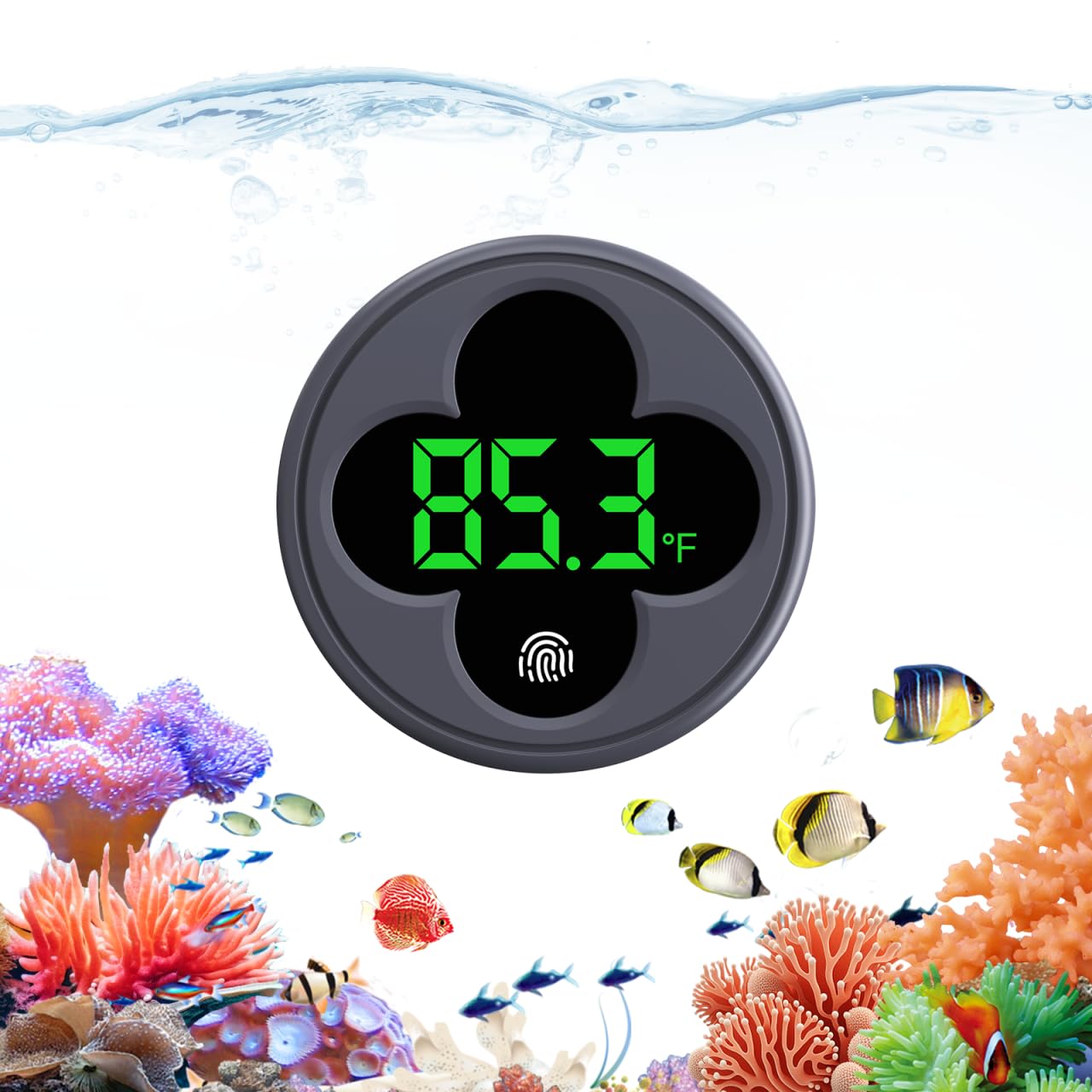 Digital Aquarium Thermometer – Wi-fi LED Temperature Gauge for Fish Tanks, Correct to ±0.9℉, Perfect for Betta, Axolotl, and Aquatic Environments