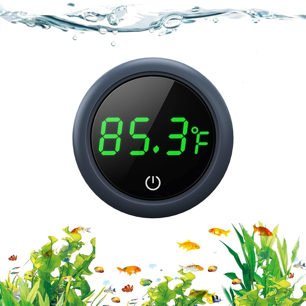 Digital Aquarium Thermometer with Correct LED Show – Measures Temperature to ±0.9°F, Perfect for Fish, Axolotls, Turtles, and Aquatic Environments