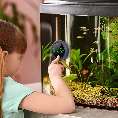 Digital Aquarium Thermometer with Correct LED Show - Measures Temperature to ±0.9°F, Perfect for Fish, Axolotls, Turtles, and Aquatic Environments