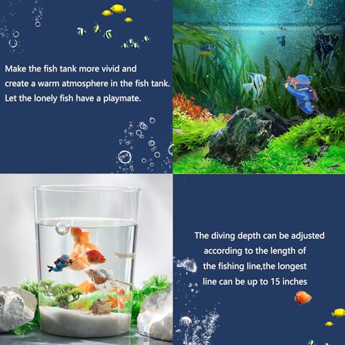 Onesimcr Floating Fish Tank Ornaments - Charming Diver Decorations and Equipment for Aquariums, Excellent for Any Kind of Fish Tank…