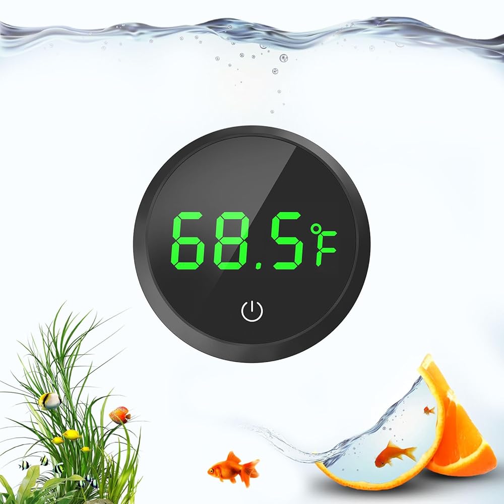 QZQ Wi-fi Digital Contact Stick Thermometer for Fish Tanks – LED Show with ±1°F Accuracy for Aquarium Temperature Monitoring Equipment